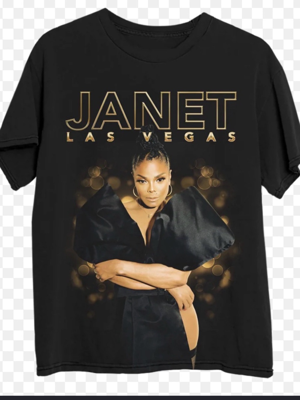 JACKSON Black Graphic 'JANET Las Vegas' Short Sleeve Tee